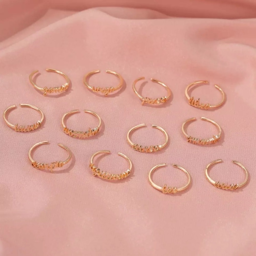 Virgo Boho Minimalist Zodiac Sign Cute Simple Ring - Picture 5 of 10